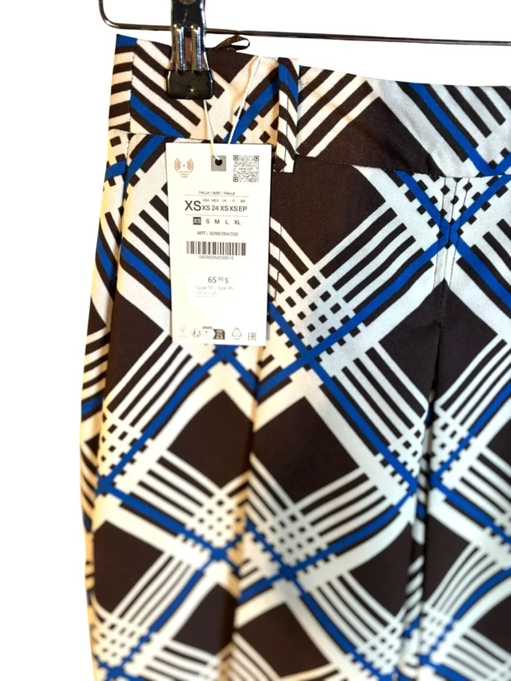 Zara NWT Plaid Pleated Culottes/ Shorts in Sz XS - Picture 5 of 6